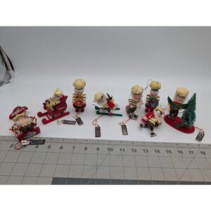 Kurt Adler Hershey Elf Santa Claus Ornament Lot of 8 1990s‎